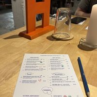 The menu where you indicate what you’d like to eat. Vegan options clearly shown    at Pirmas Blynas in Vilnius