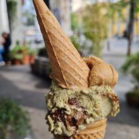 Salted caramel and dubai chocolate at G'ala Gelateria in Lissone