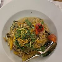 Zartweizenrisotto mit Frühlingsmorchel
und marinierter Brunnenkresse  at Der Steirer Graz - Restaurant & Weinshop in Graz