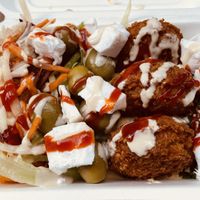 Falafel plate at Moorish Falafel Bar in Norwich