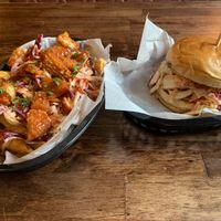 Buffalo fries and buffalo soldier burger   at Rabbit Food @ Meadows Tap in Edinburgh