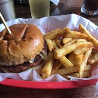 The rabbit burger   at Rabbit Food @ Meadows Tap in Edinburgh
