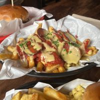 Pepperoni pizza fries   at Rabbit Food @ Meadows Tap in Edinburgh