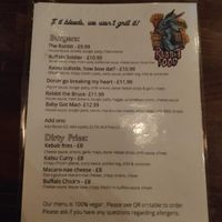 Menu #2 at Rabbit Food @ Meadows Tap in Edinburgh