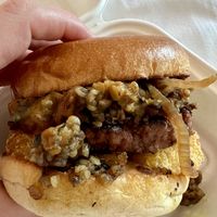 Rabbit the Bruce burger which came  at Rabbit Food @ Meadows Tap in Edinburgh