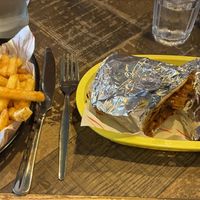Hulk Hoagan Wrap with added fries  at Rabbit Food @ Meadows Tap in Edinburgh