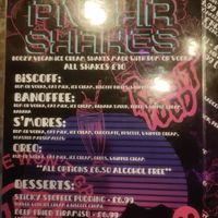 Shakes menu July 2026 at Rabbit Food @ Meadows Tap in Edinburgh