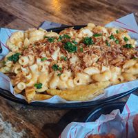 Mac and cheese loaded fries at Rabbit Food @ Meadows Tap in Edinburgh