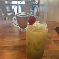 Strawberry matcha and chai tea  at Goji Berry in Phoenix