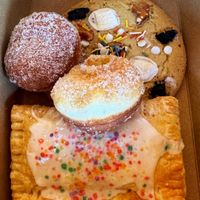 Cherry pop tart, everything but the sink cookie and churro donut hole   at Goji Berry in Phoenix