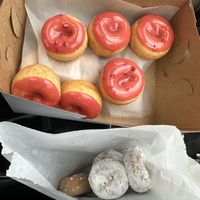 Last of the donuts. Ordered a dozen so they gave us all of the rest they had which was more!  at Electric Cloud Coffee in Port Angeles