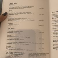 Vegan menu  at KÜVÉ Bisztró és Borbár in Eger