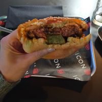 Burger at Boom Battle Bar in West London