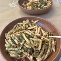 vegan pasta - olives, tomatoes, and aubergines   at Kalderimi in Crete