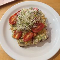 Chickpea toast  at Mulberry Coffeehouse in Hamilton