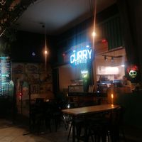 On the street at Curry Express in Athens