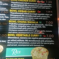 Menu options m at Curry Express in Athens