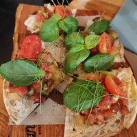 Bruschetta (without pesto and cheese) at Paneólio Pizza Bar in Caldas Da Rainha