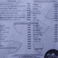 The menu at Pansion Galini in Kamariotissa
