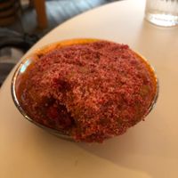 Homemade jelly donut on top of house made soft serve - that’’ll do  at Salt and Pepper Social in Newcastle