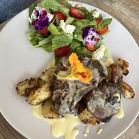 Lion’s mane steak made without cashews😄  at Salt and Pepper Social in Newcastle