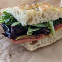 Picnic sandwich, stuffed with seitan slices (lots more than it looks like) at Salt and Pepper Social in Newcastle