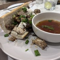 Vegan steak au jus made with lions mane mushrooms  at Salt and Pepper Social in Newcastle