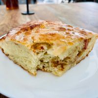 Apple-Cinnamon Focaccia. at Salt and Pepper Social in Newcastle