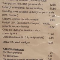 Vegan Section at Shanghai Kitchen in Marseille