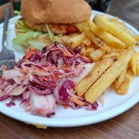 Vegan burger at Station South in Manchester
