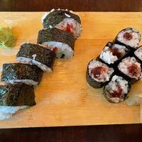 vegan tuna avocado roll and plum maki   at Totoyama Sushi & Ramen in Los Angeles