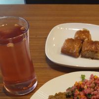 Homemade kombucha and vegan baklava that i then order more to go. at Wegain in Istanbul