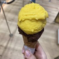 Cono regular con cioccolato fondente 🍫 e mango🥭   at Venchi - Spanish Steps in Rome