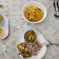 2 good melaa for 90 baht. Khao soi and buffet plate at Raan Nittaya Ahaan Jey - ร้านนิตย์ อาหารเจ in Chiang Mai