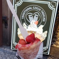 Jam Chimney filled with strawberries 🍓 at Sweet Dreams - Karlova - Maybe closed in Prague