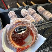 Trdelník with strawberry jam   at Sweet Dreams - Karlova - Maybe closed in Prague