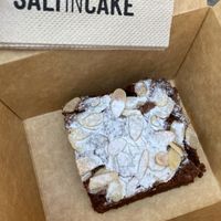 Vegan brownie (a bit dry! Stick to their cinnamon roll ;)) at SALT IN CAKE in Madrid