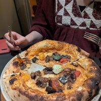 Vegan "boss pizza" at Turonda in Ortisei