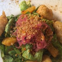 kula butter leaf - fried avocado and quinoa and onions at Roy's in Honolulu