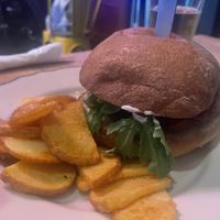 Beet burger  at Saint John's Bar and Eatery in Seattle