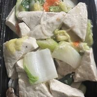 Assorted veg tofu…tasted slimy and salty:( I kept eating more hoping it would taste good but ended up throwing most of it out  at Sam's China Bistro in El Paso