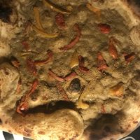 Pizza with eggplant sauce  at Lievita 72 in Gallipoli