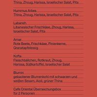 Menu  at Cafe Oriental in Hinterglemm