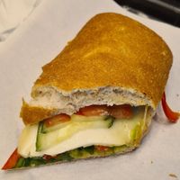 Vegan sandwich at Market by the Lake in Bled