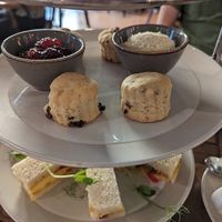Mini scones with vegan cream at Chatsworth Kitchen in Matlock