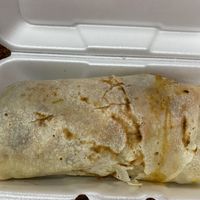 Big yummy vegan pastor burrito  at Tanias 33 Dos Mundos in Tucson
