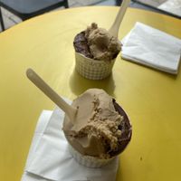 Chocolate sorbet and Biscoff ice cream!  at Swoon in Oxford