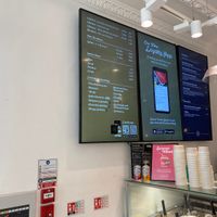 menu - there are also additional flavours to this. shows some of the vegan marked sorbets   at Swoon in Oxford