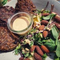 Salad and fritters (Gröd teller) at Grød - Christianshavns in Copenhagen