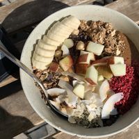 Vegan Porridge with all toppings   at Grød - Christianshavns in Copenhagen